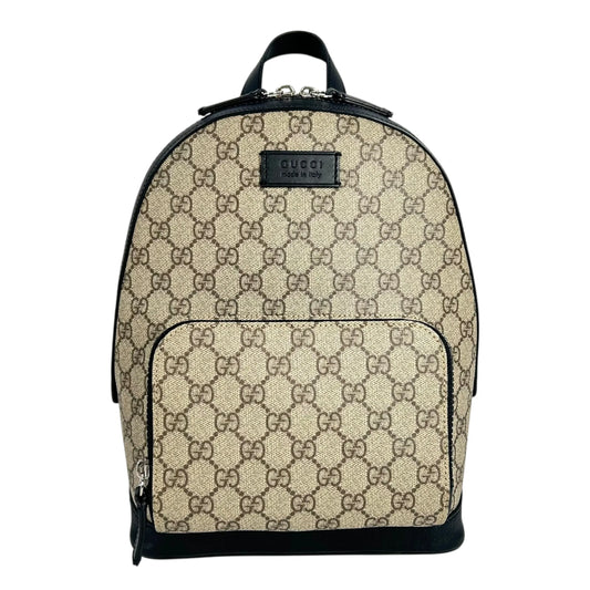 GUCCI GG Supreme Canvas Small Backpack - Beige and Black 