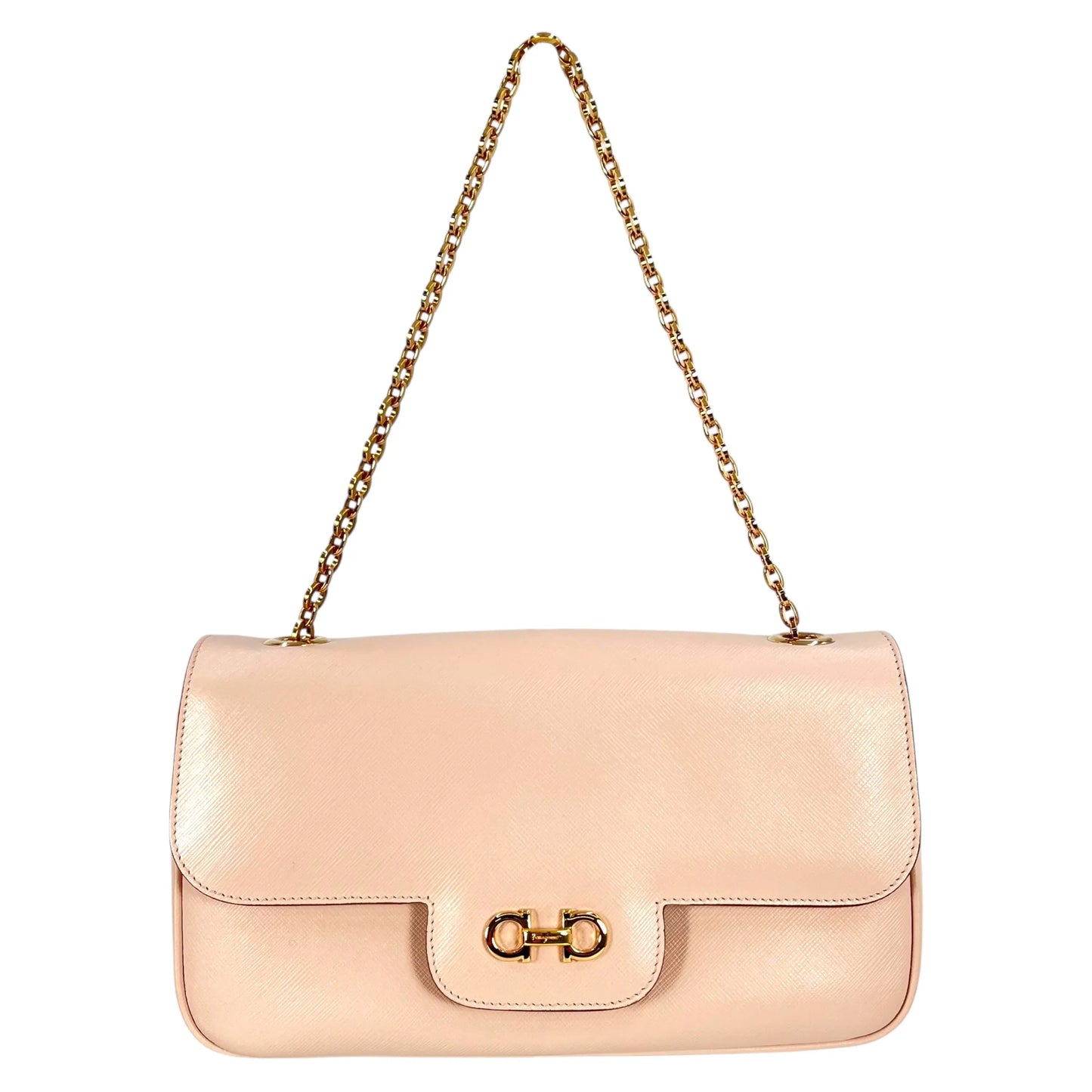 Ferragamo Gancini Leather Shoulder Bag - Pink 