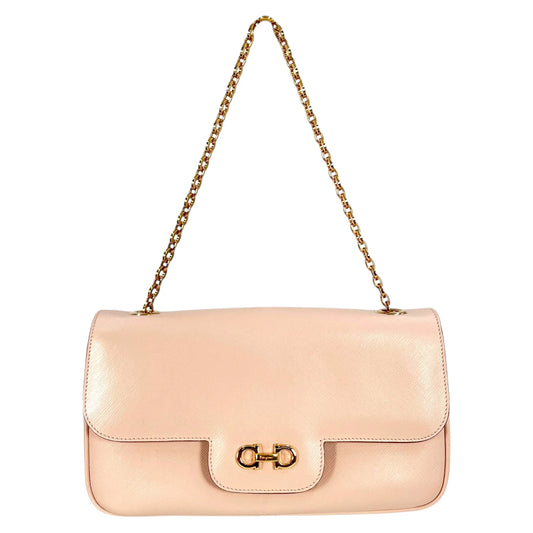 Ferragamo Gancini Leather Shoulder Bag - Pink 