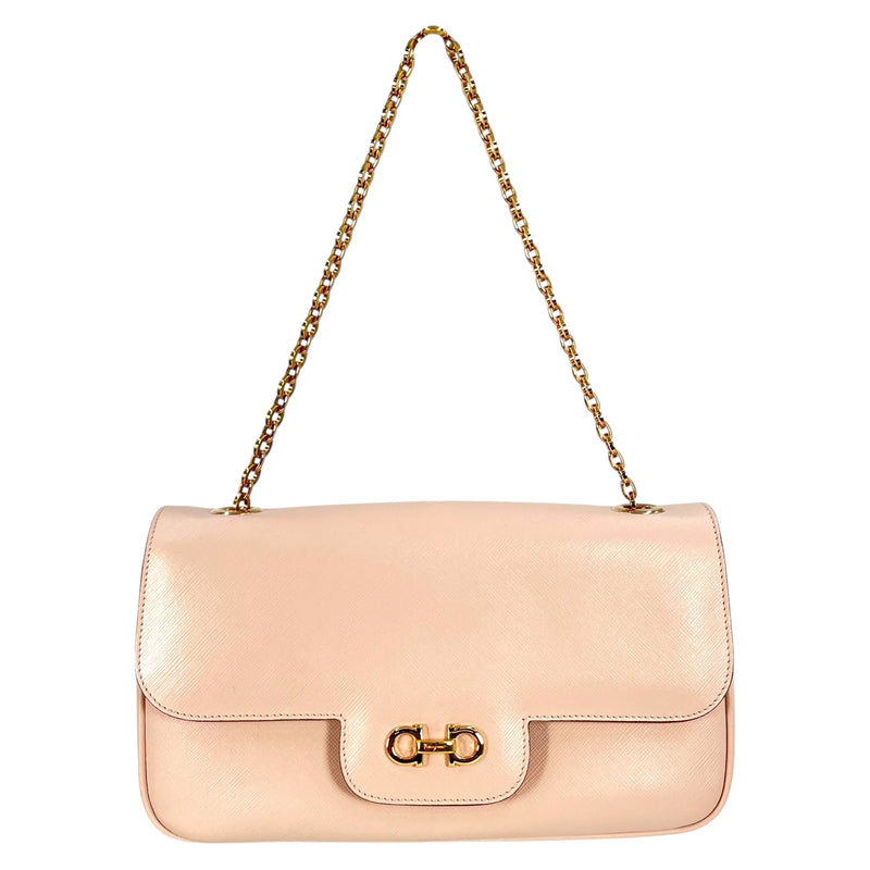 Ferragamo Gancini Leather Shoulder Bag - Pink 