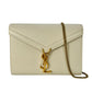 SAINT LAURENT Cassandra Leather Chain Shoulder Bag - White 