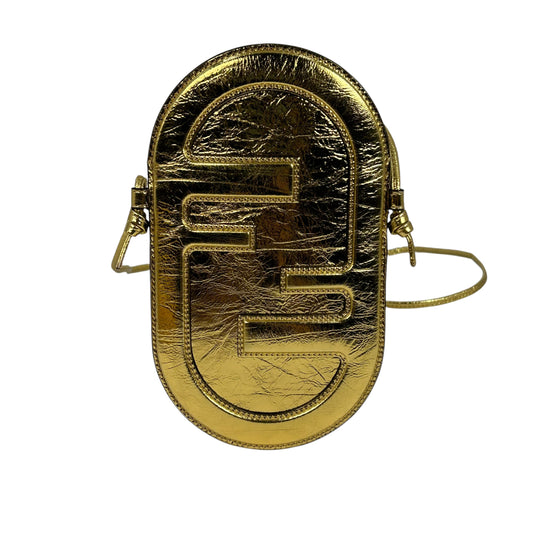 FENDI Leather Phone Case Shoulder Bag - Gold