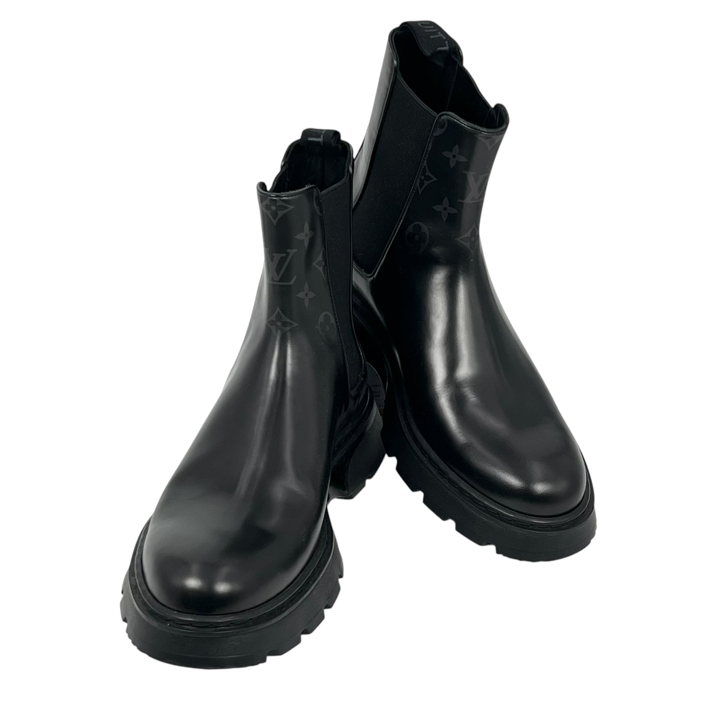 Louis Vuitton Black Leather Boots Men's Shoes - Black 