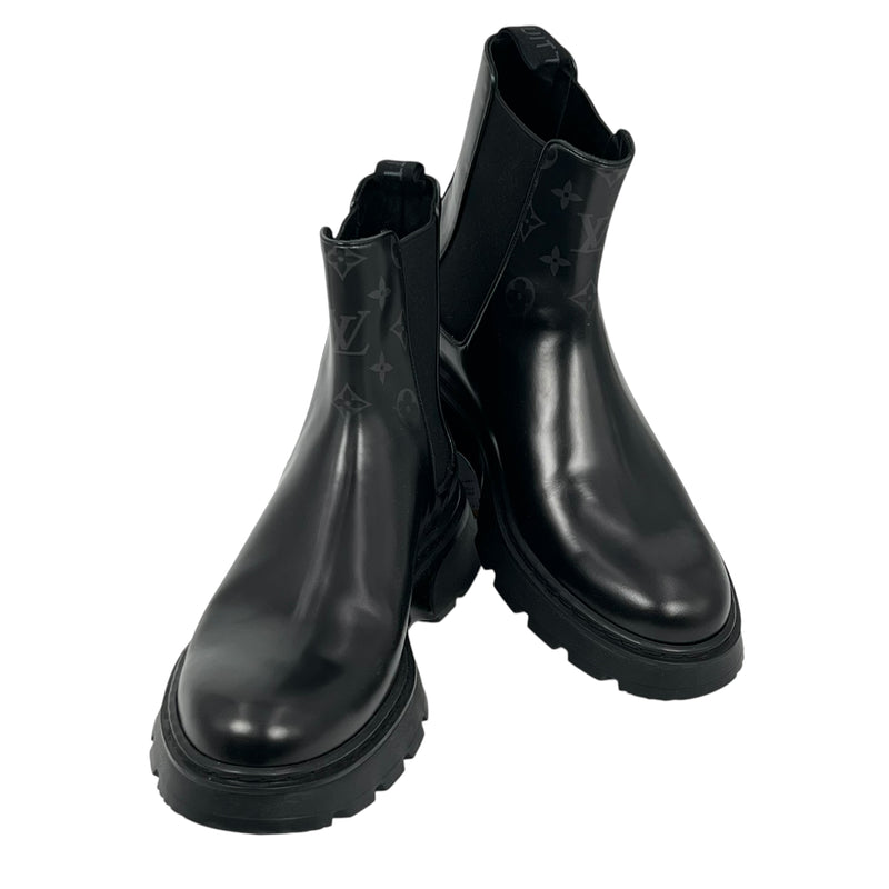 Louis Vuitton Black Leather Boots Men's Shoes - Black 