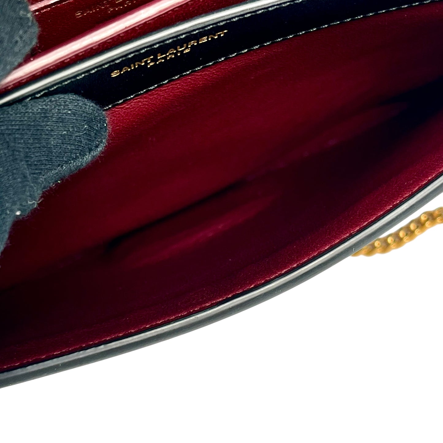 Saint Laurent カサンドラ レザー チェーン ショルダーバッグ - ブラック