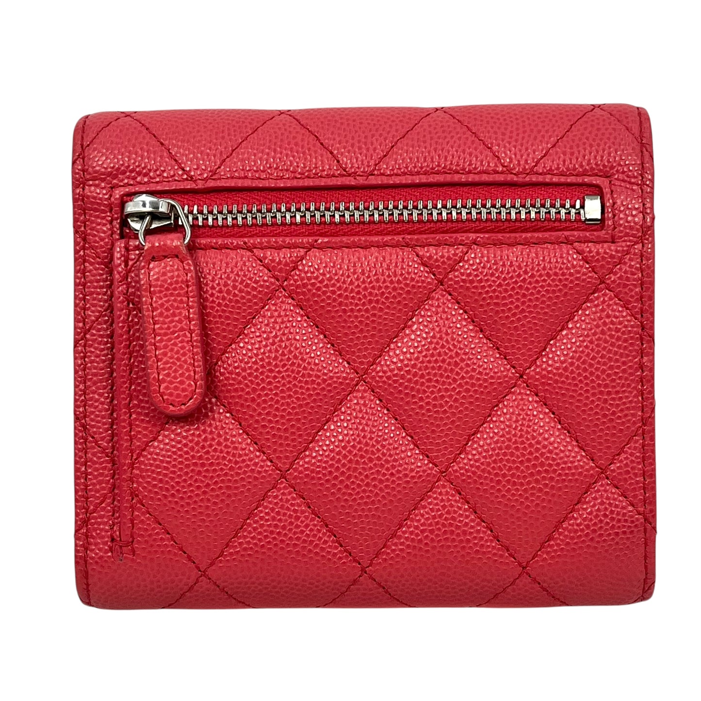 CHANEL マトラッセ キャビアスキン 二つ折り財布 コンパクトウォレット - ピンク