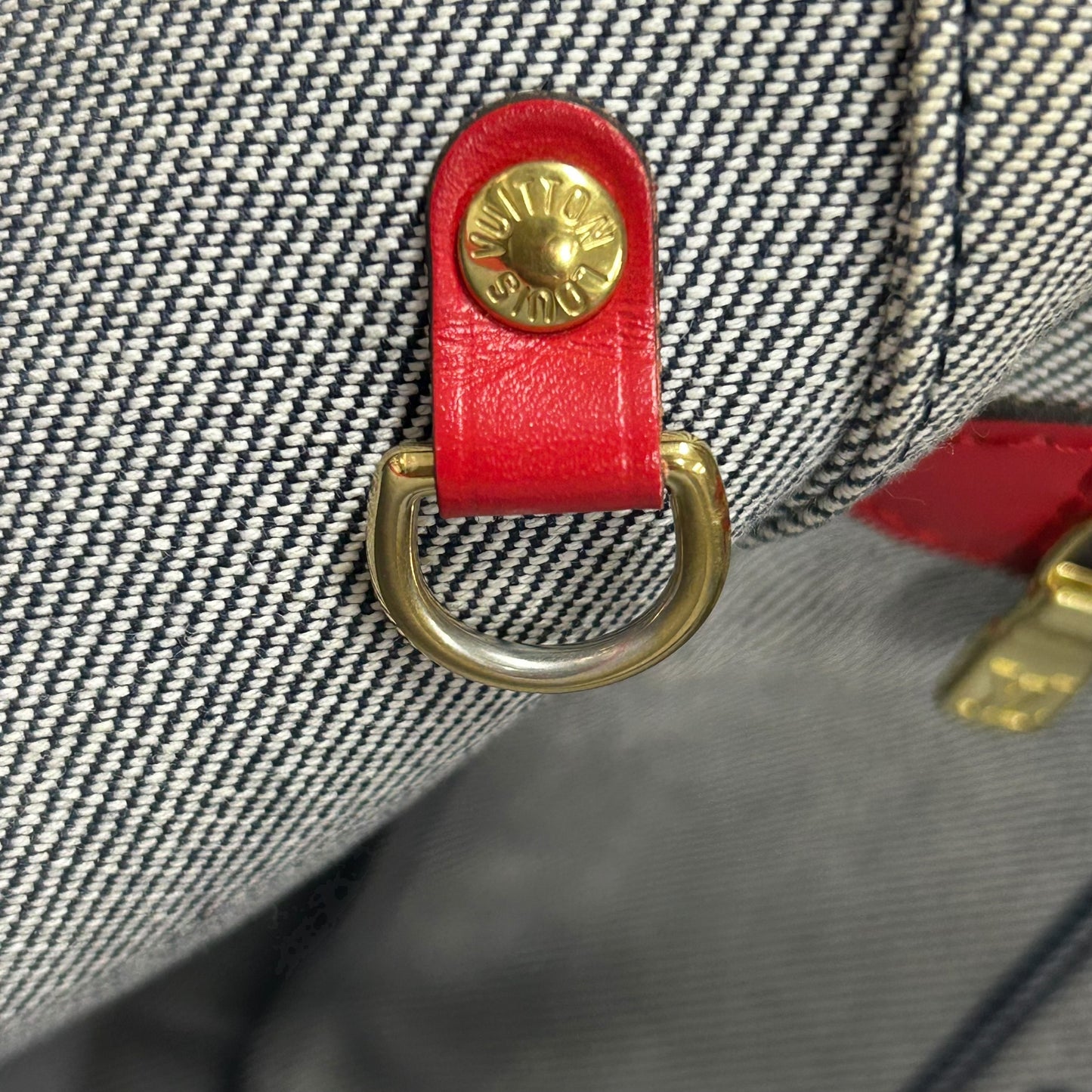 Louis Vuitton Monogram Denim Neverfull MM Tote Bag - Blue 