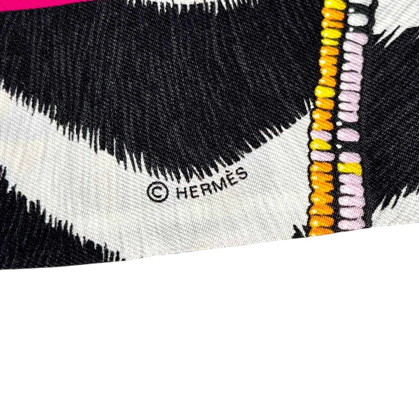 Hermès Twilly Scarf in Pelleggio and Camouflage - Pink and Multicolor 