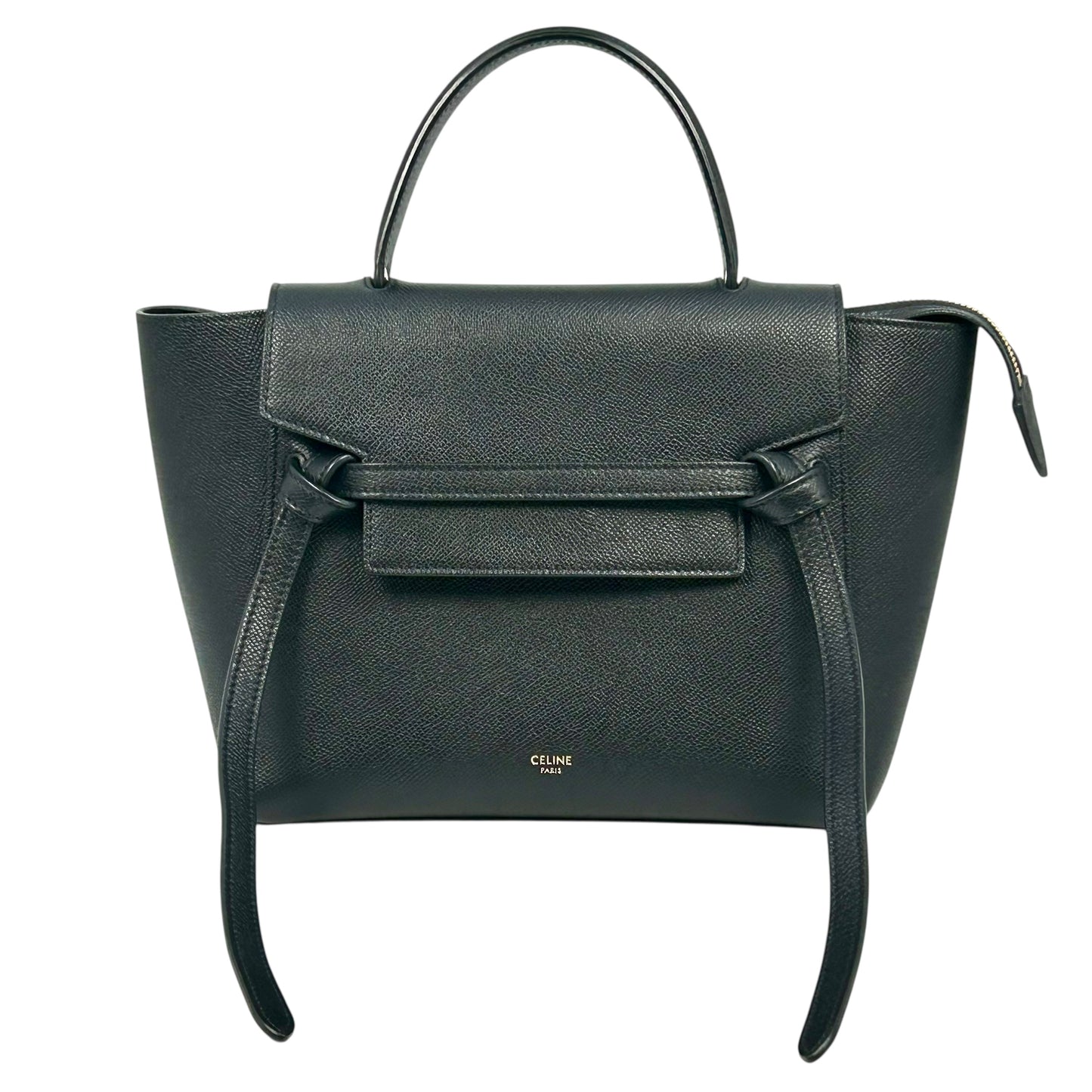 CELINE Leather Micro Beret Handbag/Shoulder Bag - Black 