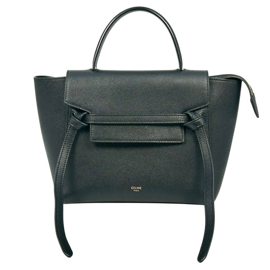 CELINE Leather Micro Beret Handbag/Shoulder Bag - Black 