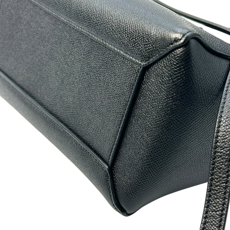 CELINE Leather Micro Beret Handbag/Shoulder Bag - Black 