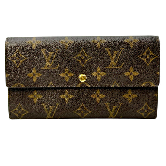 Louis Vuitton Monogram Canvas Porte Monnaie Credit Long Wallet - Brown 