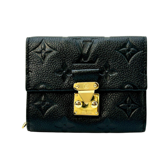 Louis Vuitton Monogram Empreinte Portefeuille Metis Tri-fold Compact Wallet - Noir Black 