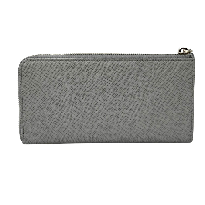 PRADA Saffiano Leather Long Wallet - Grey 