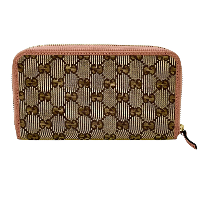 GUCCI GG Canvas Zip Around Long Wallet - Beige 