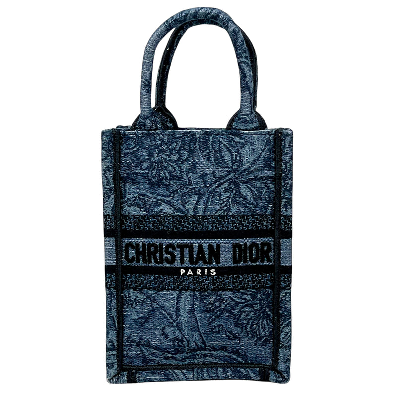Dior Book Tote Mini Phone Bag Handbag Shoulder Bag - Blue x Black 