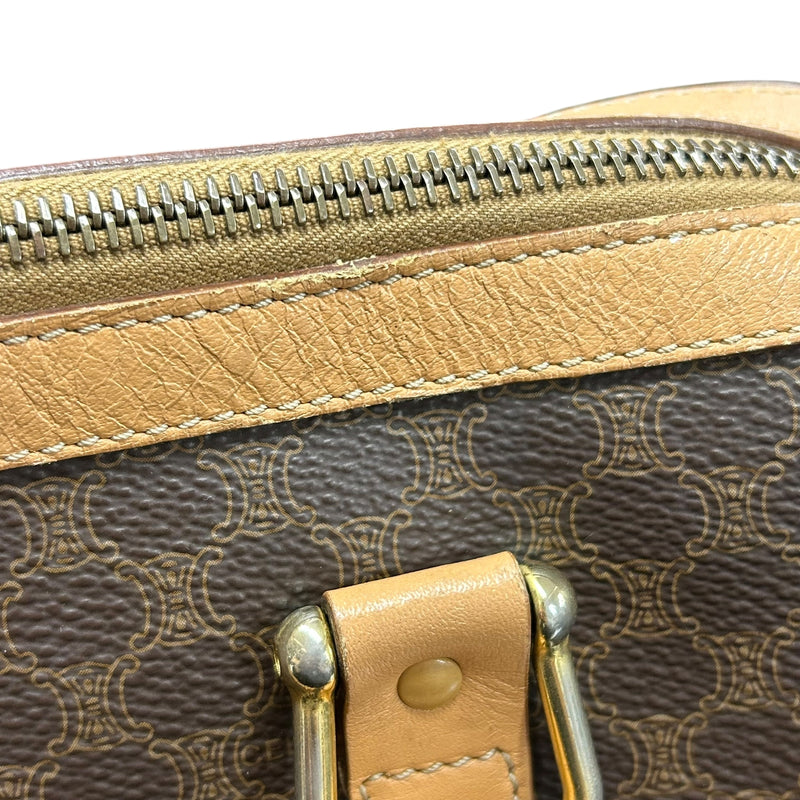 CELINE Macadam Boston Canvas Handbag - Brown 