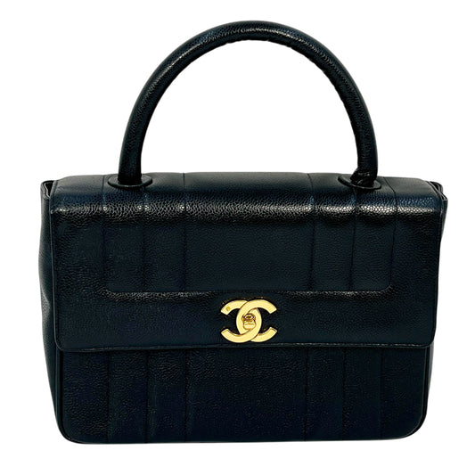 CHANEL Mademoiselle Caviar Handbag - Black 