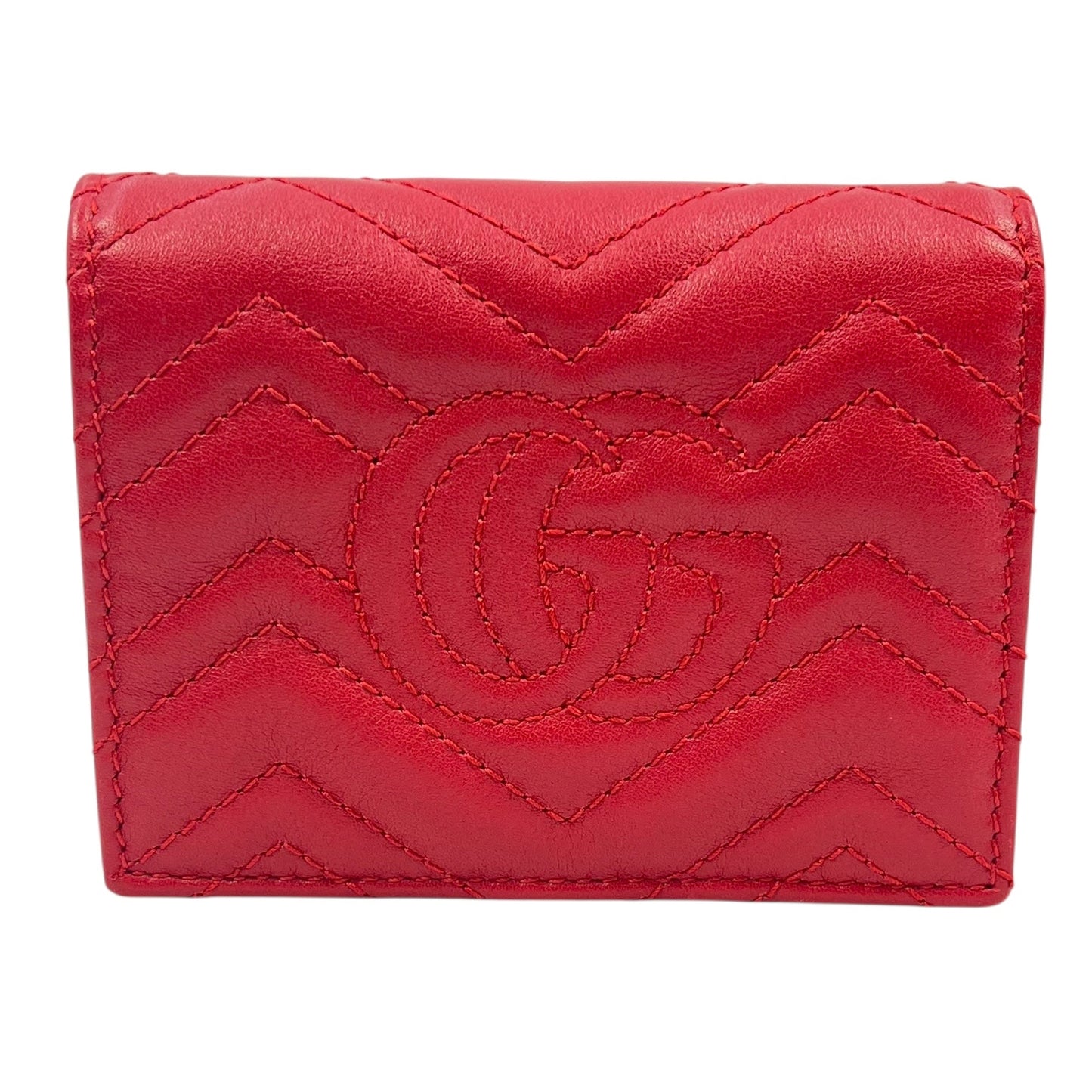 GUCCI GG Marmont Bifold Compact Wallet - Red 