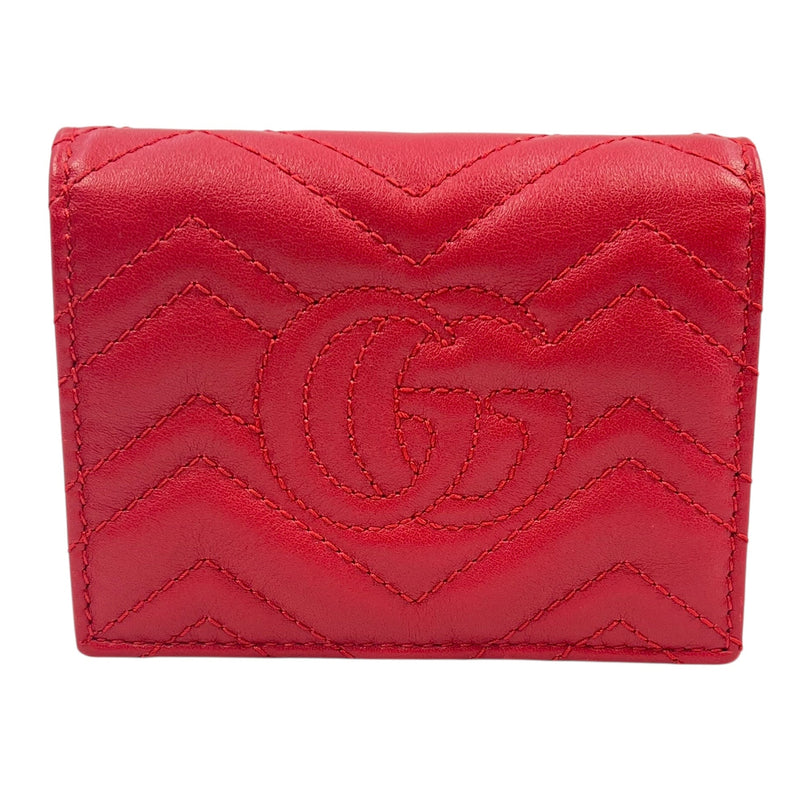 GUCCI GG Marmont Bifold Compact Wallet - Red 