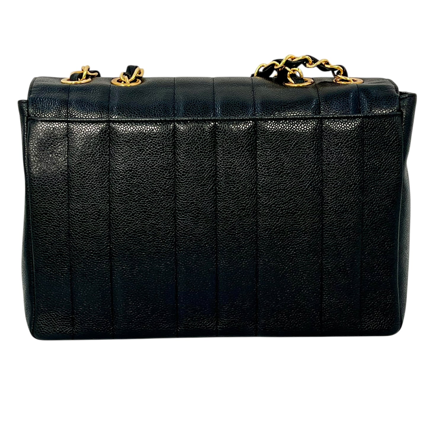 CHANEL マドモアゼル キャビアスキン チェーンショルダーバッグ - ブラック