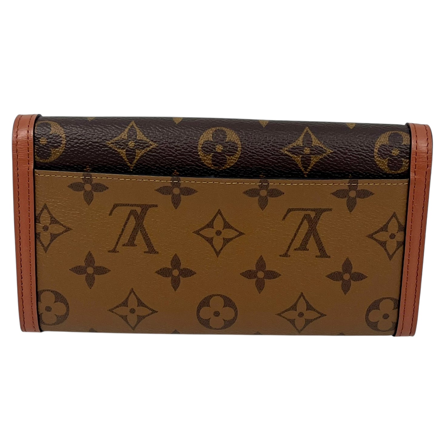Louis Vuitton Monogram Canvas Reverse Portefeuille Sarah Dauphine Long Wallet - Brown 