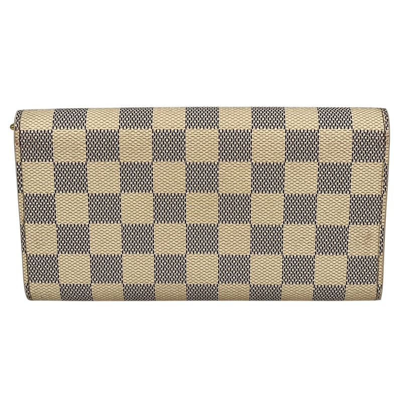 Louis Vuitton Damier Azur Portefeuille Sarah Long Wallet - White 