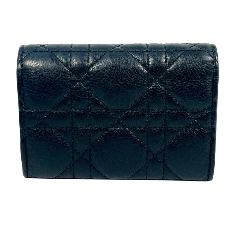 Dior Caro XS Bifold Compact Wallet - Black