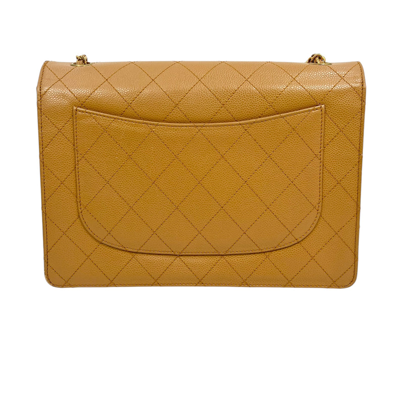 CHANEL Matelasse 30 Caviar Leather Chain Shoulder Bag - Brown 