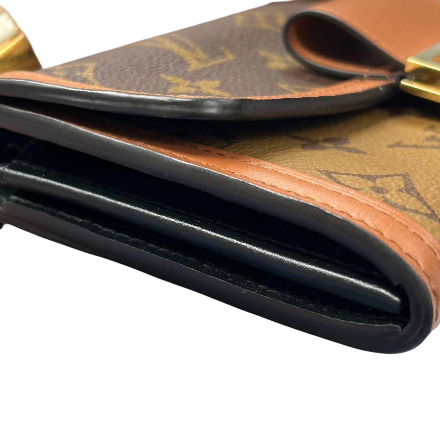 Louis Vuitton Monogram Canvas Reverse Portefeuille Sarah Dauphine Long Wallet - Brown 