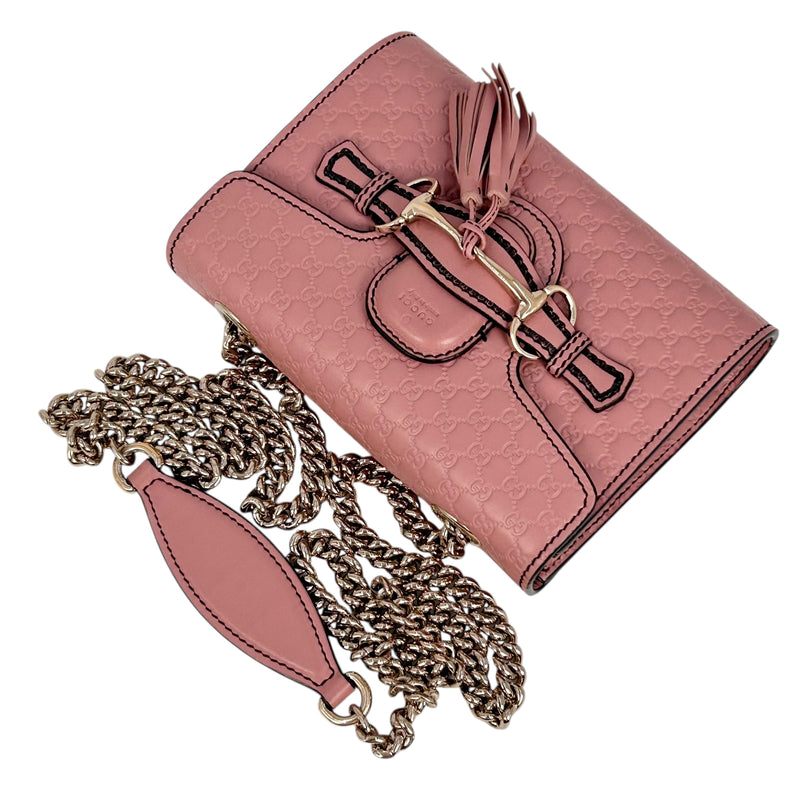 GUCCI Emily Mini Chain Shoulder Bag - Pink 