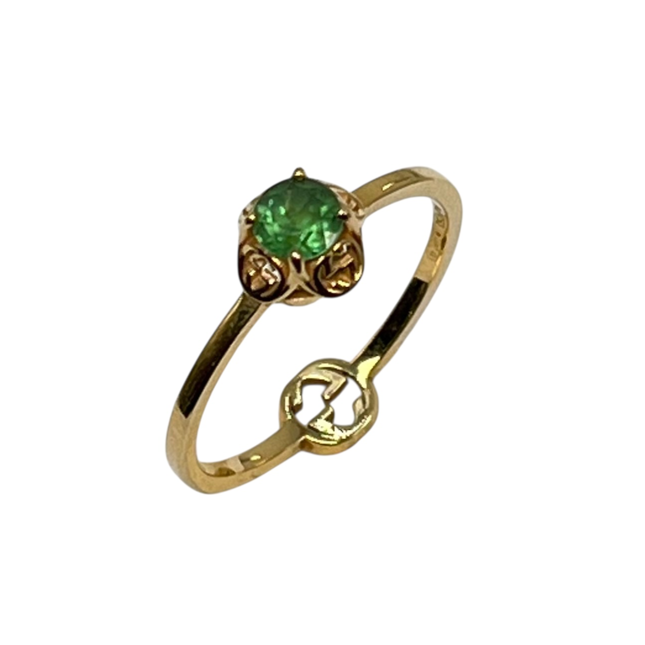 GUCCI Interlocking G Tourmaline Ring Jewelry - 18KYG 