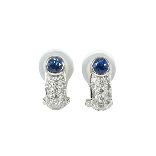 Sapphire Platinum Earrings Jewelry - Pt900 