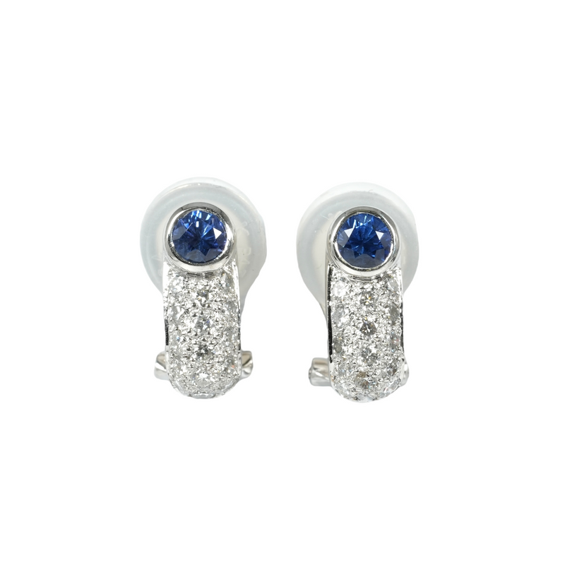 Sapphire Platinum Earrings Jewelry - Pt900 