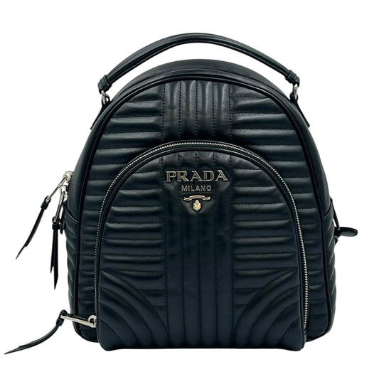 PRADA Diagram Leather Backpack - Black 