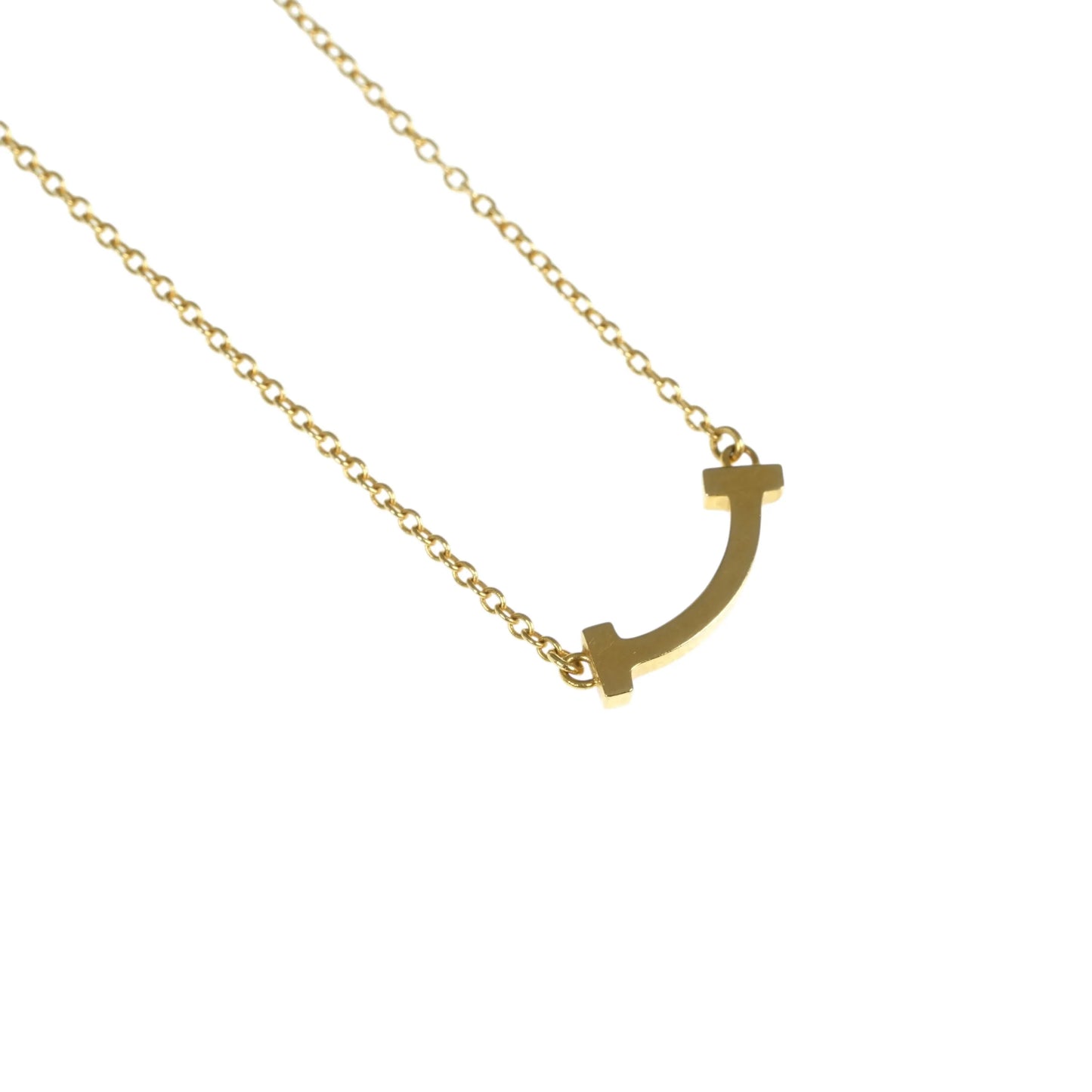 Tiffany & Co ミニ Tスマイル ネックレス - 18KYG