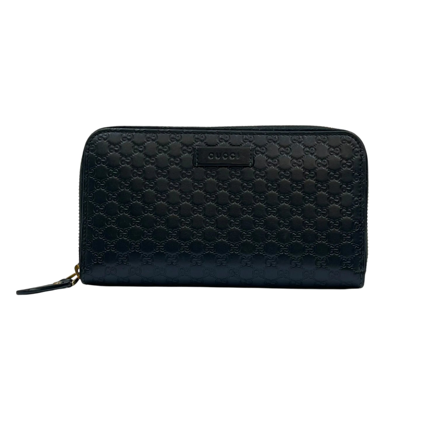 GUCCI Micro Guccissima Round Zip Long Wallet - Black 