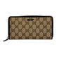 GUCCI キャンバス グッチシマ ラウンドジップ ロングウォレット - ブラウン