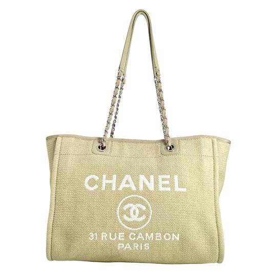 CHANEL Deauville Tote Bag - Cream Beige 