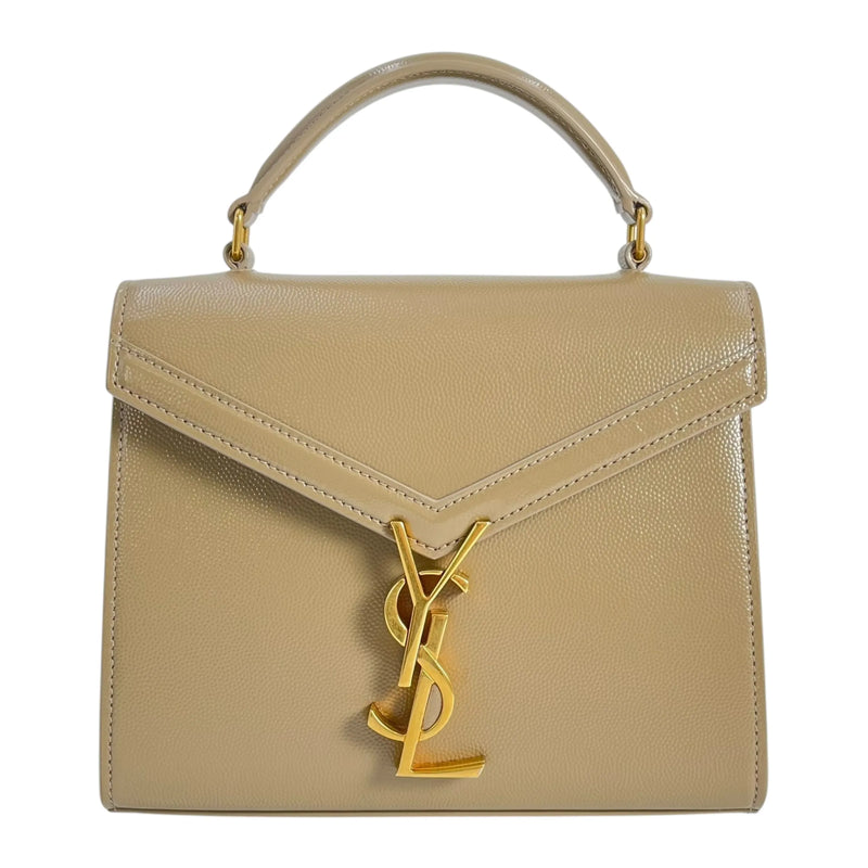 Saint Laurent Cassandra Top Handbag/Shoulder Bag - Beige 