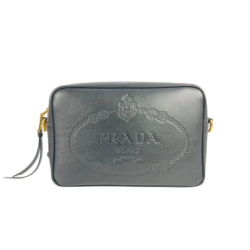 PRADA Saffiano Leather Shoulder Bag - Black 