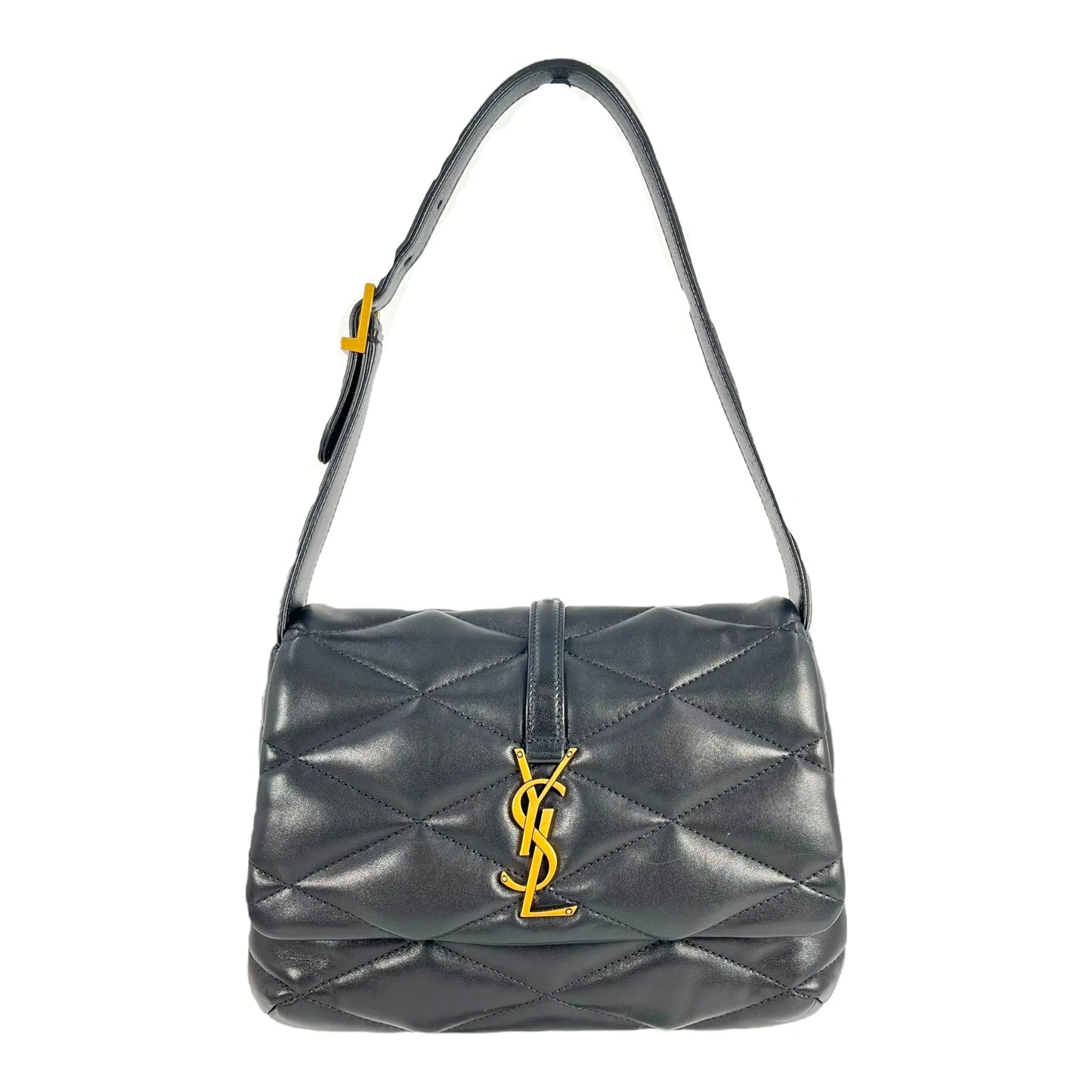 Saint Laurent Quilted Leather Hand Bag One Shoulder Bag - Black 