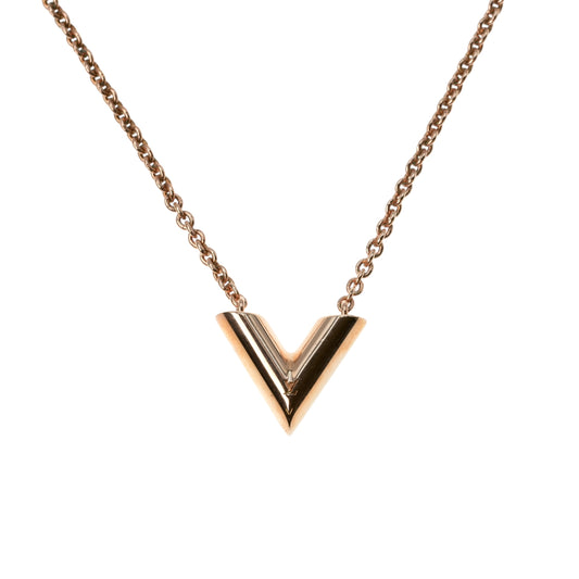 Louis Vuitton Essential V Necklace - GP - Rose Gold - 21368 
