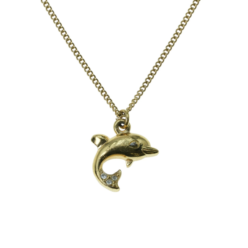Dior Dolphin Pendant Necklace - Gold Plated 