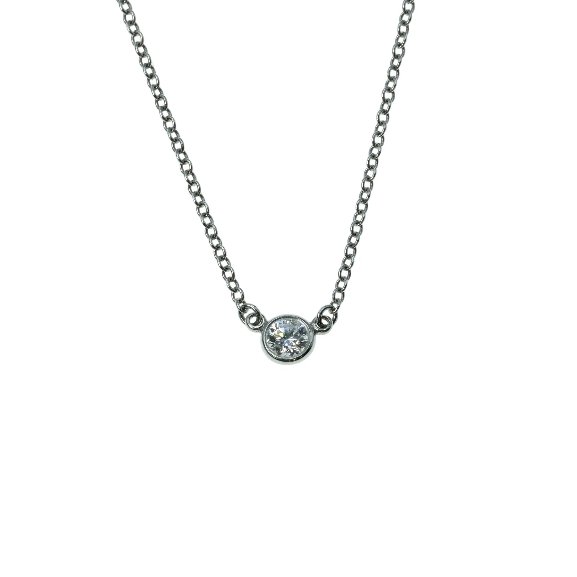 Tiffany & Co バイザヤード ダイヤモンド プラチナ ネックレス - Pt950