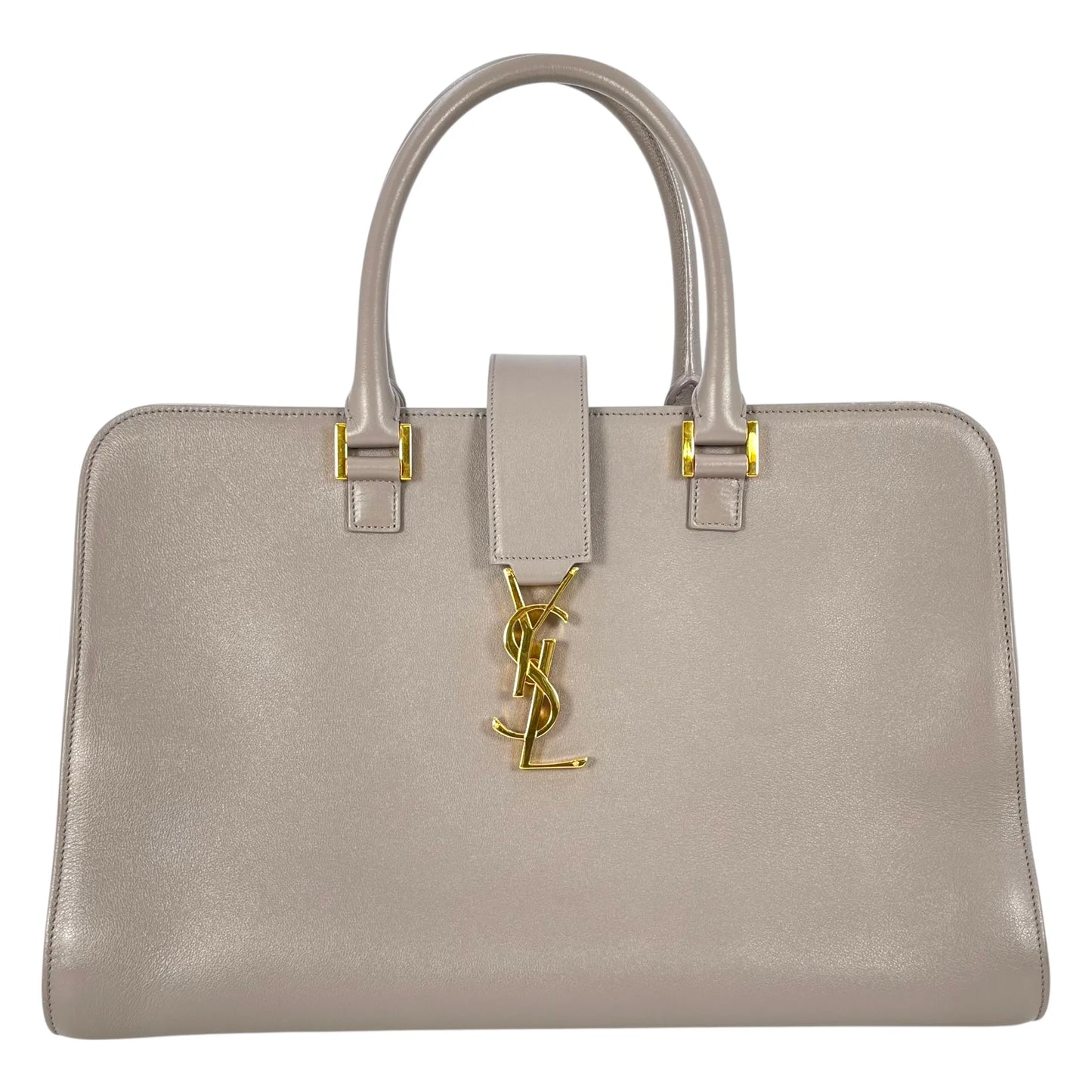 Saint Laurent カバス レザー ハンドバッグ - グレー