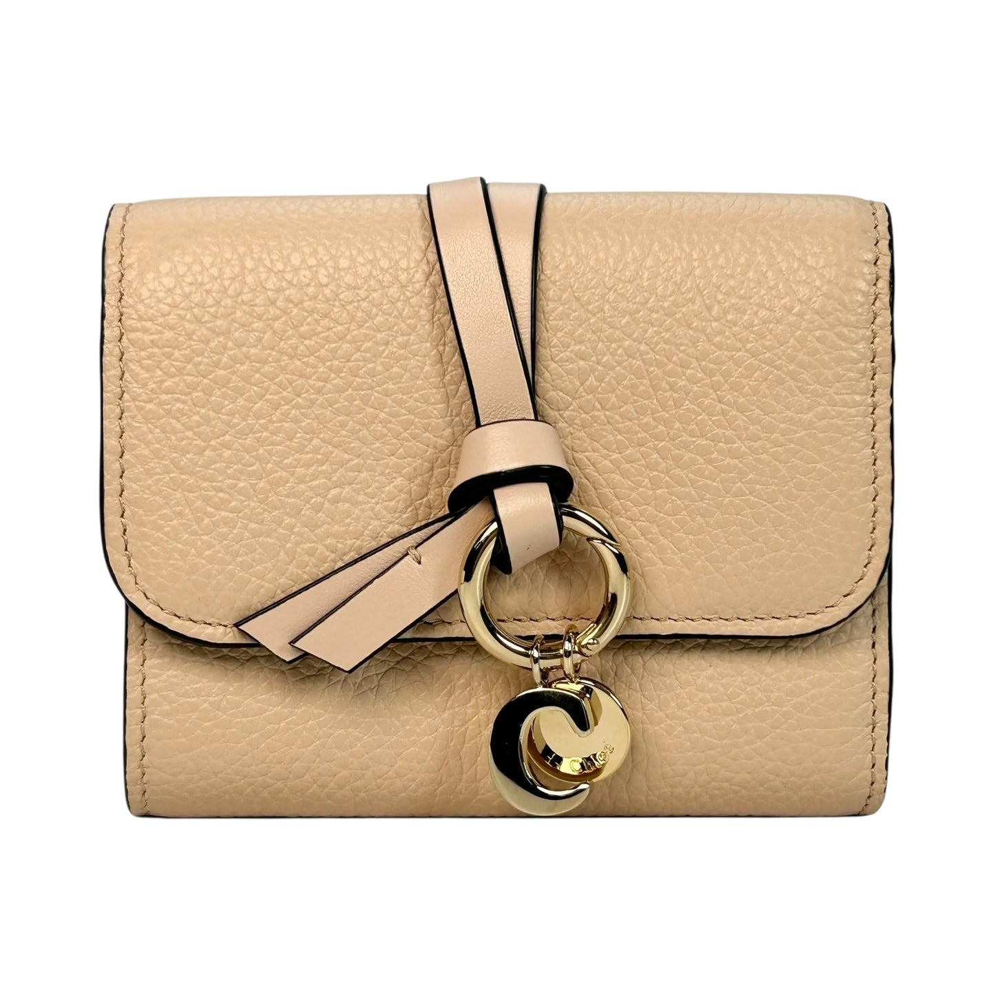 Chloé Alphabet Tri-fold Compact Wallet - Beige 