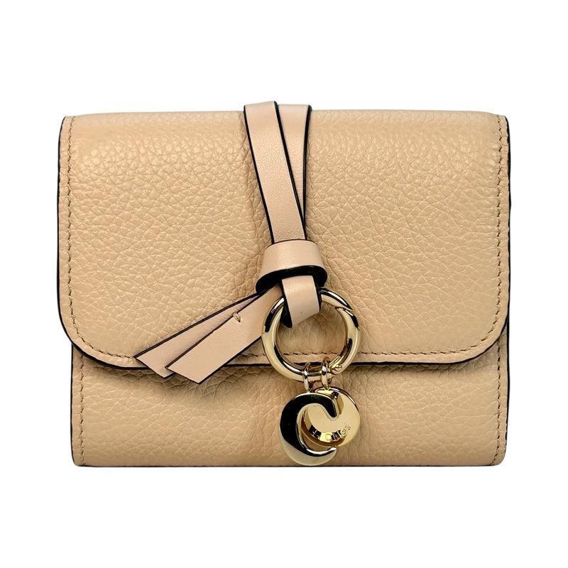 Chloé Alphabet Tri-fold Compact Wallet - Beige 