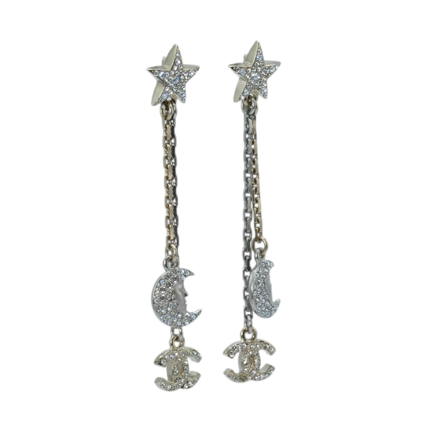 CHANEL Coco Mark Star Moon Earrings - Metal 
