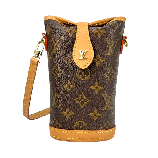 Louis Vuitton Monogram Canvas Fold Me Pouch Phone Case Shoulder Bag - Brown 